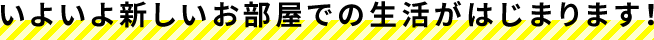 いよいよ新しいお部屋での生活がはじまります！